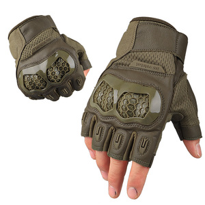 GREEN LEATHER OF BE-S12 MILITARY TACTICAL COMBAT GLOVES