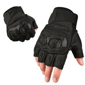 BLACK LEATHER OF BE-S12 MILITARY TACTICAL COMBAT GLOVES