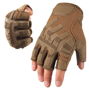 KHAKI OF BE-S14 MILITARY TACTICAL COMBAT GLOVES