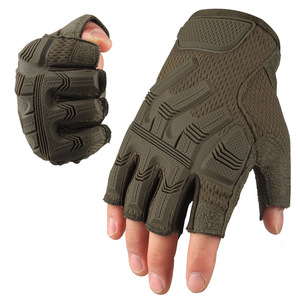 GREEN OF BE-S14 MILITARY TACTICAL COMBAT GLOVES