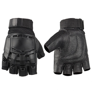 BLACK LEATHER OF BE-S11 MILITARY TACTICAL COMBAT GLOVES