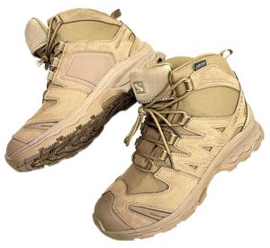 KHAKI OF BE-SALOMON COMBAT MILITARY LIGHTWEIGHT BOOTS MID-CUT WATERPROOF