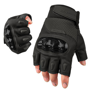BLACK LEATHER OF BE-S13 MILITARY TACTICAL COMBAT GLOVES